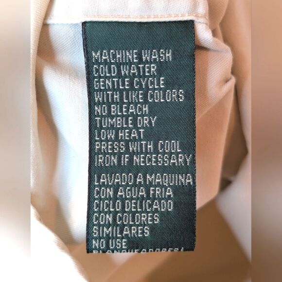 Vintage Lauren Ralph Lauren Women's Khaki Safari Shirt Large - Picture 10 of 11